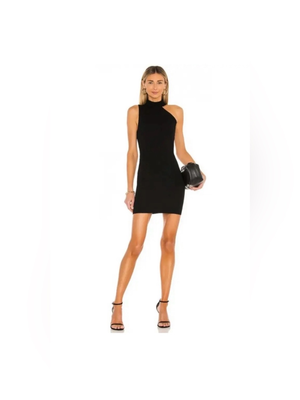 Alice + Olivia NEW Kiki Cutout Black fitted Mini Dress, thick fabric, XS